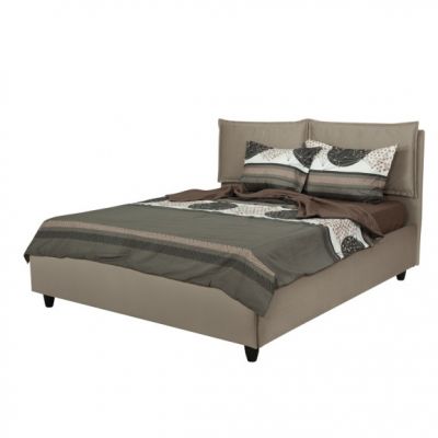 Pat Tapitat Topazio, Dimensiune Saltea 120 x 200 Cm, Cu Somiera Rabatabila, Bej