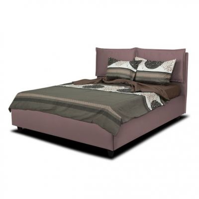 Pat Tapitat Topazio, Dimensiune Saltea 140 x 200 Cm, Cu Somiera Rabatabila, Mov