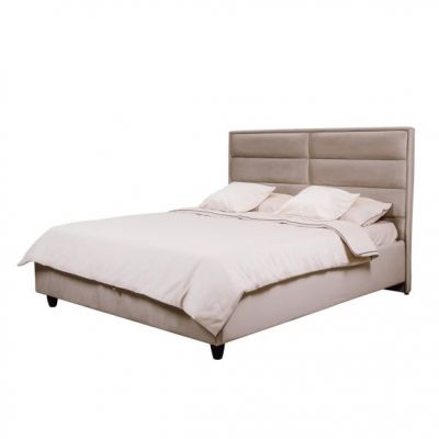 Pat Tapitat Vero, Dimensiune Saltea 180 x 200 Cm, Somiera Rabatabila, Bej