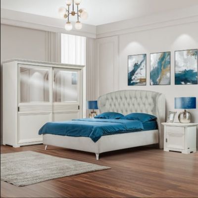 Pat Tapitat Verona, Dimensiune Saltea 180 x 200 Cm, Cu Somiera Rabatabila, Gri