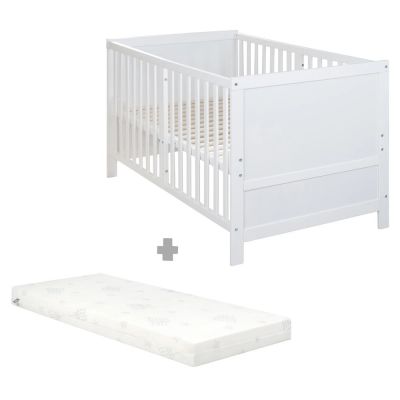 Pătuț alb cu înălțime reglabilă 70x140 cm Easy Sleep – Roba