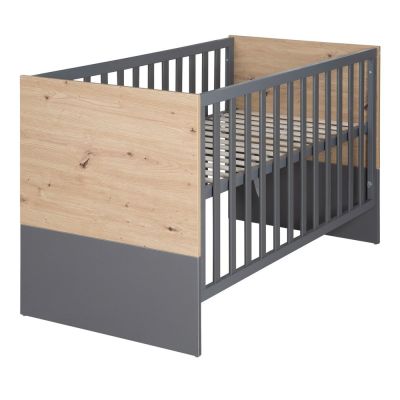 Pătuț gri-în culoare naturală 60x120 cm Anna – Roba