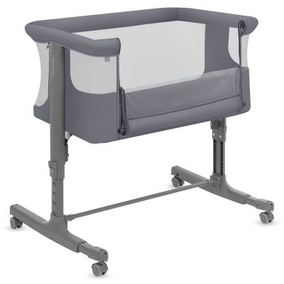 Patut co-sleeper, Lionelo, Aurora, 3 in 1, Cu leganare si setare unghiulara, Saltea cu densitate T25 si geanta transport, Reglabil in 5 pozitii pe inaltime, Pana la 9 kg, 0 luni+, 85x60x66 cm, EN 1130:2019+AC:2020, EN 16890:2, Granit