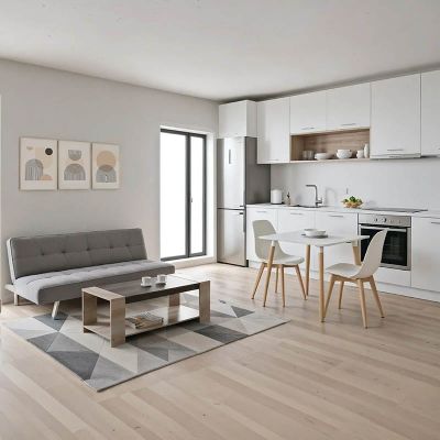 Set mobilier dormitor 5 buc Smoothness Gri 175x83x74 cm