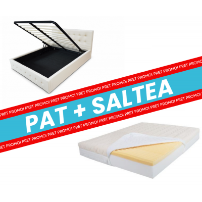 Set pat tapitat Hans si saltea ortopedica Bio Bumbac Memory- 160x200