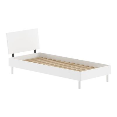 Pat alb din lemn de fag cu somieră 90x200 cm Forrest – Vipack