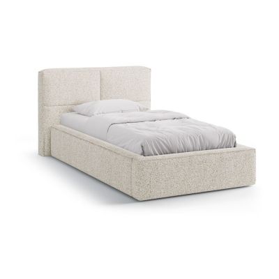 Pat bej tapițat cu spațiu de depozitare cu somieră 90x200 cm Darren – Micadoni