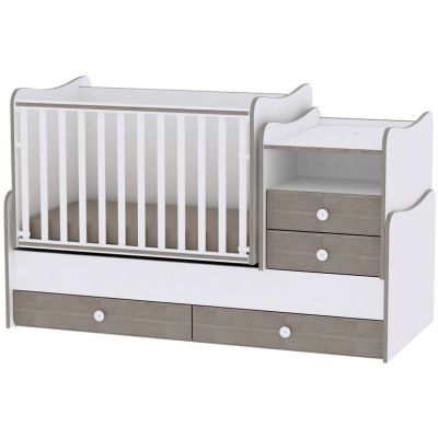 Pat Copii Mobilier Combo Alb/Coffee