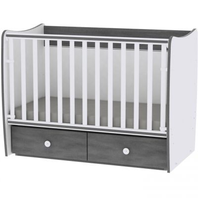 Pat Copii Mobilier Matrix New Alb-Gri Vintage