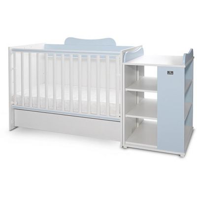 Pat Copii Modular Multifunctional 5 Confirgurari Diferite 190 X 72Cm Multi White Baby Blue