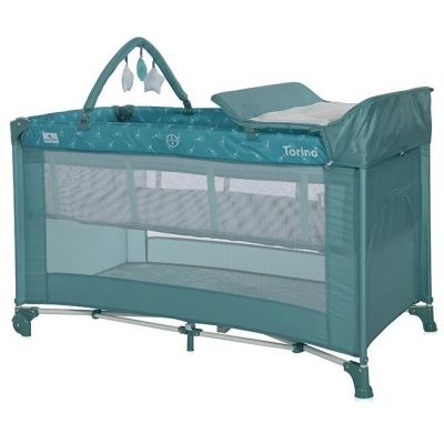 Pat Copii Pliabil Torino Plus 2 Nivele Cu Accesorii Arctic Floral