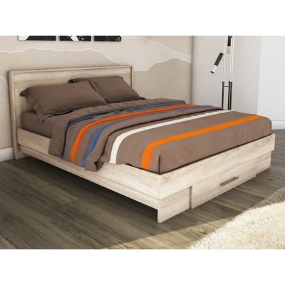 Pat cu sertar Beto, Sonoma, 160x200 cm