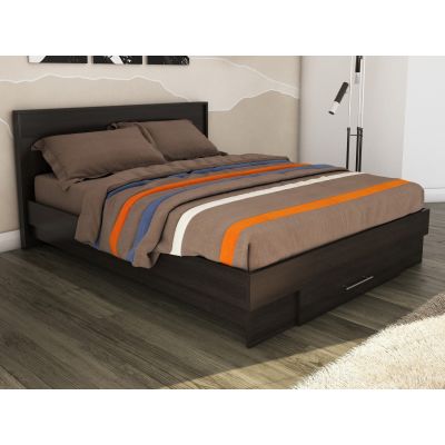 Pat cu sertar Beto, Wenge, 160x200 cm