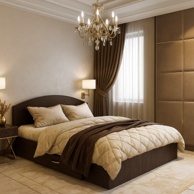 Pat cu sertar Clasic - Wenge - 160x200 cm