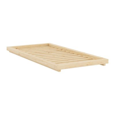 Pat în culoare naturală din lemn de pin fără tăblie cu somieră 90x200 cm Dock – Karup