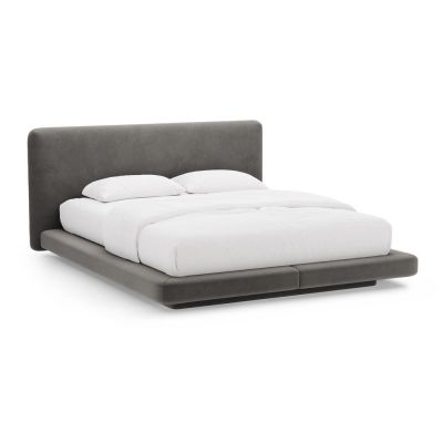 Pat matrimonial gri Ã®nchis tapiÈu009Bat 160x200 cm Linea âu0080Micadoni