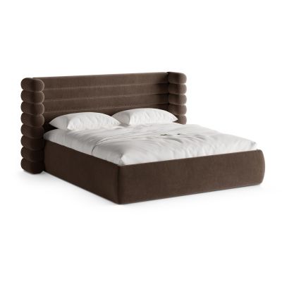 Pat matrimonial maro tapiÈu009Bat cu spaÈu009Biu de depozitare cu somierÄ160x200 cm Mount âu0080Micadoni