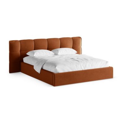 Pat matrimonial teracotÄtapiÈu009Bat cu spaÈu009Biu de depozitare cu somierÄ180x200 cm Eric âu0080Micadoni