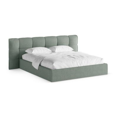 Pat matrimonial verde mentÄtapiÈu009Bat cu spaÈu009Biu de depozitare cu somierÄ200x200 cm Eric âu0080Micadoni