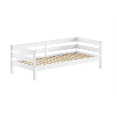 Pat pentru copii alb din lemn de pin cu somieră 90x200 cm Margrit – Vipack