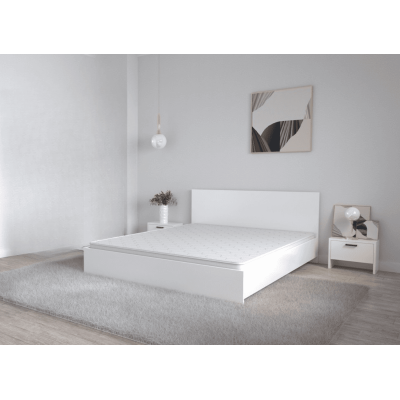 Pat Promo 160x200 cm + Saltea Gold + 2 Noptiere, Alb