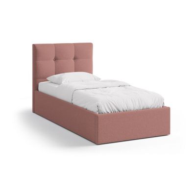 Pat roz tapițat cu spațiu de depozitare cu somieră 90x200 cm Phaedra – Micadoni