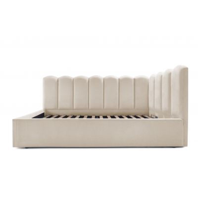 Pat Tapițat Princess de colț, cu somieră rabatabilă și ladă depozitare