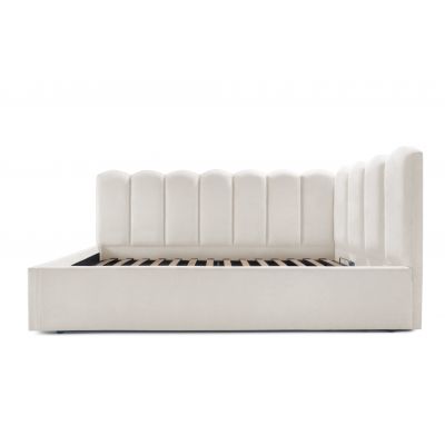 Pat Tapițat Princess de colț, cu somieră rabatabilă și ladă depozitare