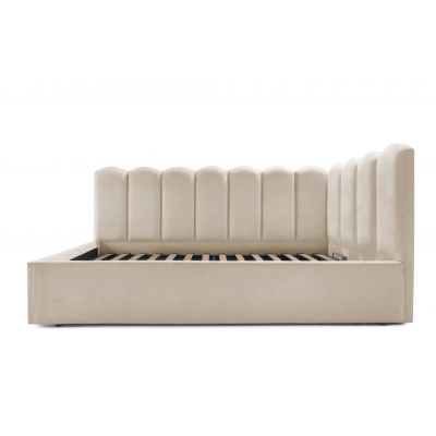 Pat Tapițat Princess de colț, cu somieră rabatabilă și ladă depozitare