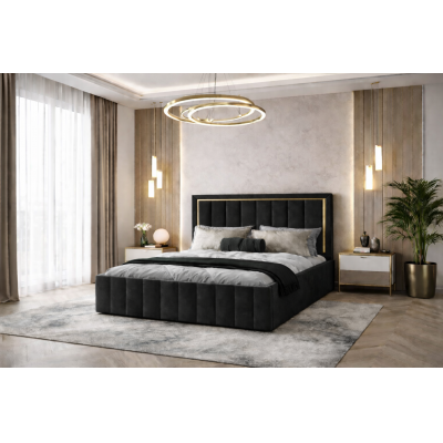 Pat tapitat Atena 180x200 cm, Negru