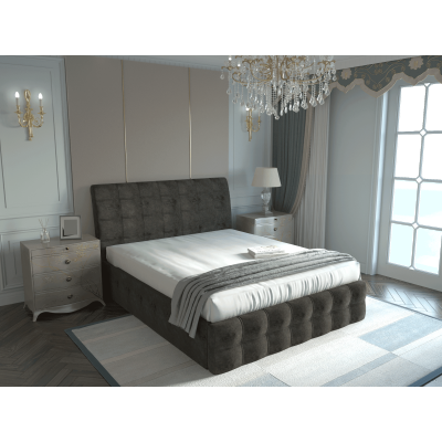 Pat tapitat Ela, 160x200 cm, Gri