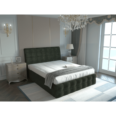 Pat tapitat Ela, 160x200 cm, Verde