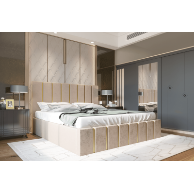 Pat tapitat Hugo 160x200 cm, Bej