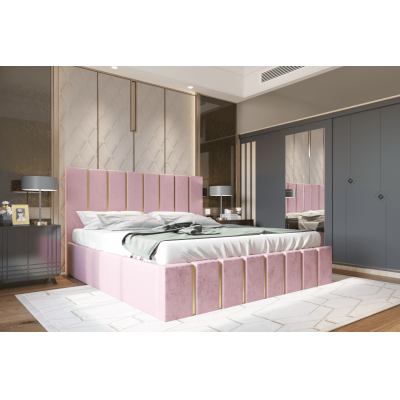 Pat tapitat Hugo 160x200 cm, Roz