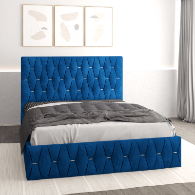 Pat tapitat Nova 140x200 cm, Albastru