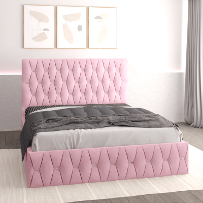 Pat tapitat Nova 140x200 cm, Roz