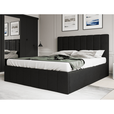 Pat tapitat Prado 140x200 cm, Negru