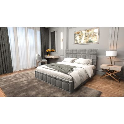 Pat tapitat Royal 140x200 cm, Gri