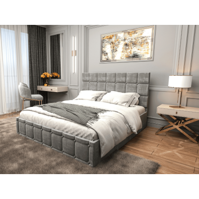 Pat tapitat Royal 160x200 cm, Gri