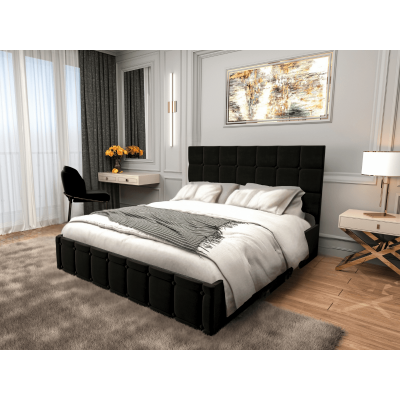 Pat tapitat Royal 180x200 cm, Negru