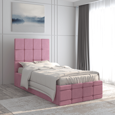 Pat tapitat Royal, 90x200 cm, Roz