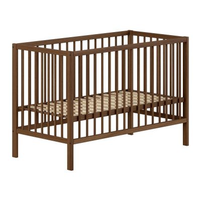 Pătuț maro din lemn de fag cu înălțime reglabilă 60x120 cm Dino – Vipack