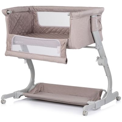 Patut co-sleeper Chipolino Eleganza Tiramisu cu laterala culisanta si pozitie anti-reflux
