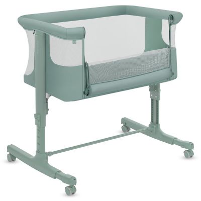 Patut co-sleeper, Lionelo, Aurora, 3 in 1, Cu leganare si setare unghiulara, Saltea cu densitate T25 si geanta transport, Reglabil in 5 pozitii pe inaltime, Pana la 9 kg, 0 luni+, 85x60x66 cm, EN 1130:2019+AC:2020, EN 16890:2, Verde