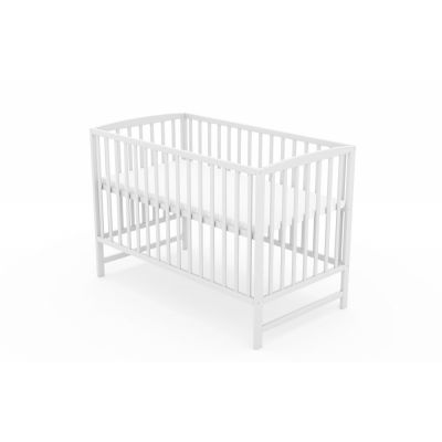 Patut din lemn masiv 120x60 cm Beatrice cu 3 nivele pentru saltea, protectie laterala toddler, sertar