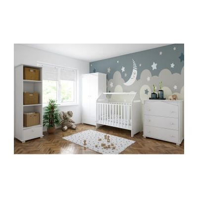 Patut din lemn tip Casuta 120x60 cm Nichiduta House Alb