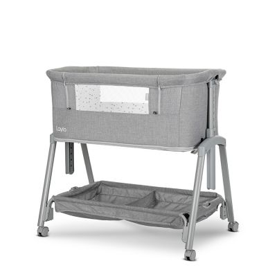 Patut pentru copii Lorelli Layla Grey 2 in 1 Co Sleeper, cu latura pliabila, reglabil pe inaltime, sistem anti-reflux