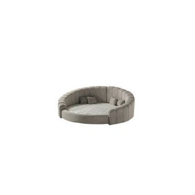 Set pat tapițat rotund + Saltea gratis Napa 220x220 cm crem