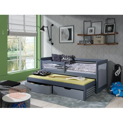 Pat suprapus din lemn de pin, cu 2 sertare pentru copii Anatol II, 200 x 90 cm Pat suprapus din lemn de pin, cu 2 sertare pentru copii Anatol II, 200 x 90 cm