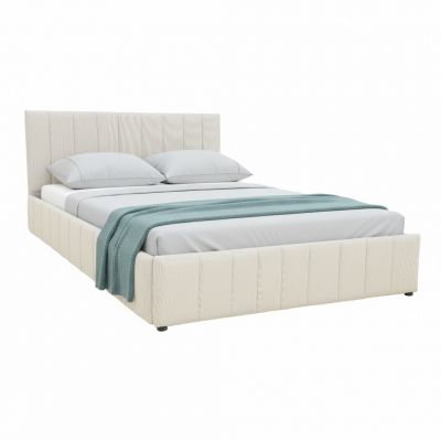 Cadru de pat cu somiera si deopzitare telescopica Snuggle Bej 168x212x100 cm